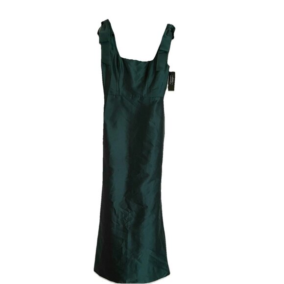 ALFRED SUNG Evergreen Satin Fit & Flare Maxi Dress Sz 8 NWT - Picture 4 of 8